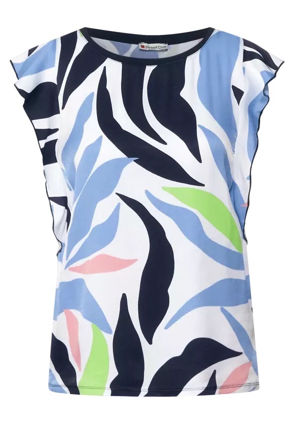 A318126 printed top w.volant - Dames